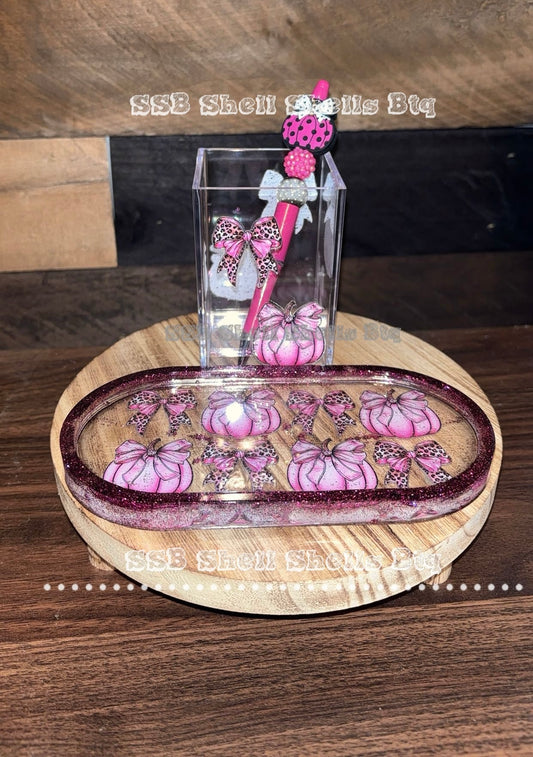 Tray Bundle- Pink Pumpkins & Bows